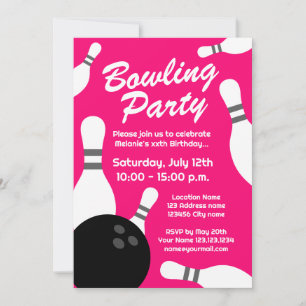 Cartes d'invitation pour anniversaire de bowling r