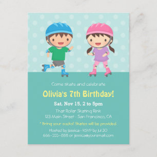 Cartes d'invitation pour anniversaire de patin à r