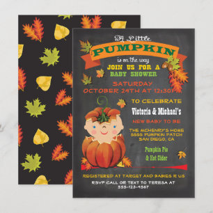 Cartes d'invitation pour Baby Shower automnal Litt