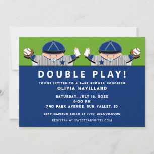 Cartes d'invitation pour Baby Shower avec des jume