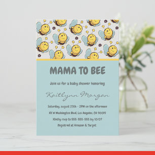 Cartes d'invitation pour Baby shower Bee Maman abe