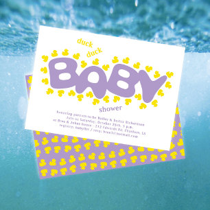Cartes d'invitation pour Baby Shower Canards en Ca