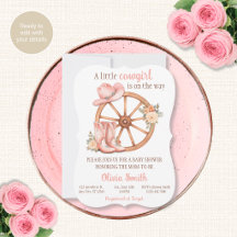 Cartes d'invitation pour Baby Shower Cowgirl avec 