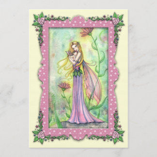 Cartes d'invitation pour baby shower de fée Mère e