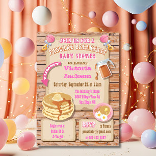 Cartes d'invitation pour Baby Shower de petit-déje