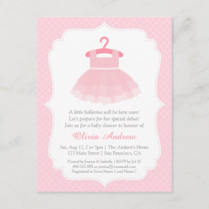 Cartes d'invitation pour Baby Shower Fille Balleri