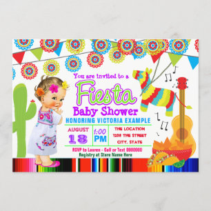 Cartes d'invitation pour Baby Shower Fille Mignonn
