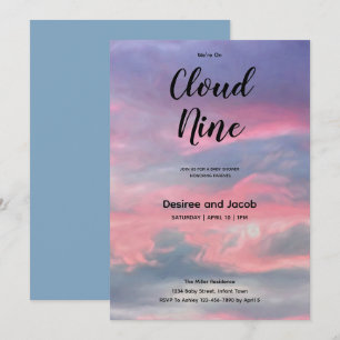 Cartes d'invitation pour Baby Shower garçon Cloud