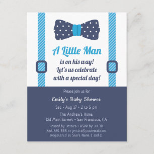 Cartes d'invitation pour Baby Shower Little Man Ge