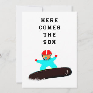 Cartes d'invitation pour Baby Shower Snowboarder