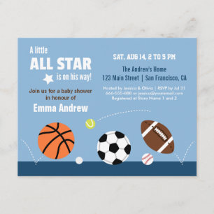 Cartes d'invitation pour Baby Shower sur le thème 