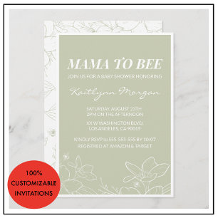Cartes d'invitation pour Baby Shower sur le thème 