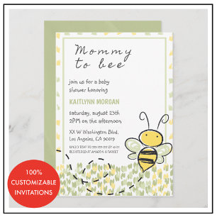 Cartes d'invitation pour Baby Shower thème abeille