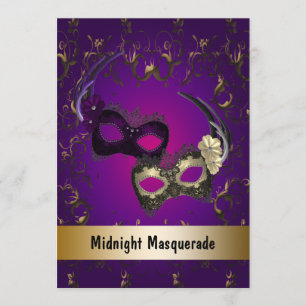 Cartes d'invitation pour bal masqué de Mardi Gras