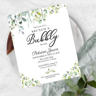 Cartes d'invitation pour brunch et bulles dans la