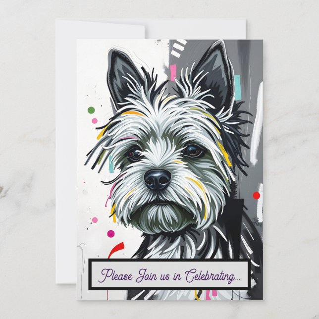 Cartes d'invitation pour chiots adorables pour tou (Devant)