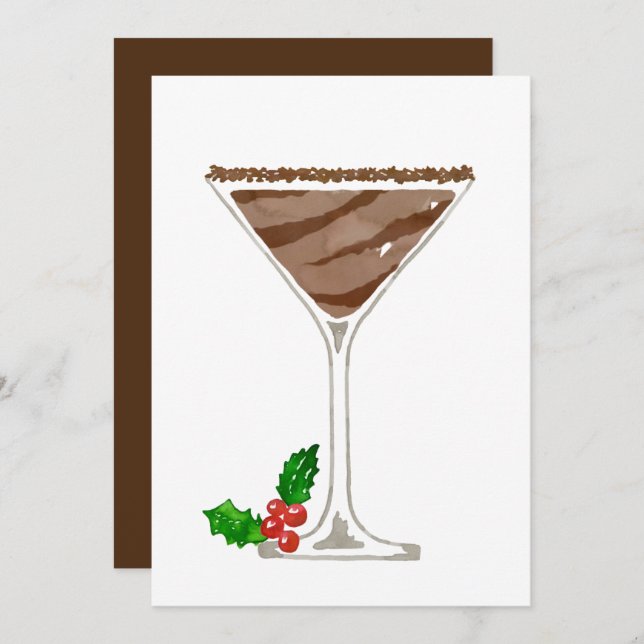Cartes d'invitation pour Cocktail Martini au Choco (Devant / Derrière)