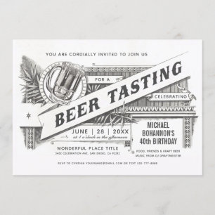 Cartes d'invitation pour dégustation de bière   Su