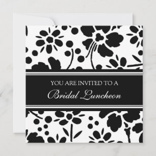 Cartes d'invitation pour déjeuner nuptial noir et