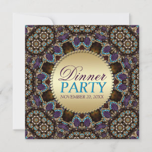 Cartes d'invitation pour dîner en mosaïque bohème