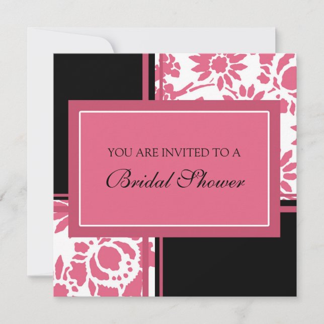 Cartes d'invitation pour douches nuptiales roses e (Devant)