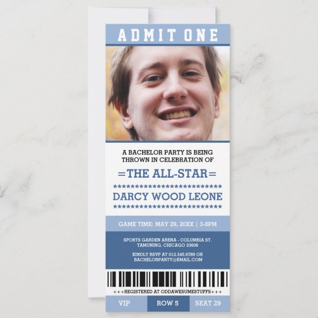 Cartes d'invitation pour enterrement de vie de gar (Devant)