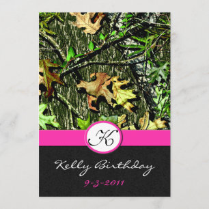 Cartes d'invitation pour fête d'anniversaire camou