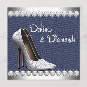 Cartes d'invitation pour fête d'anniversaire Denim