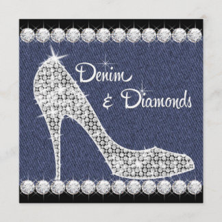 Cartes d'invitation pour fête d'anniversaire Denim