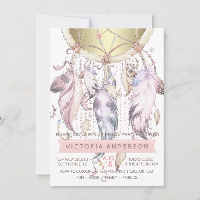 Cartes d'invitation pour fête d'anniversaire Dream (Devant)