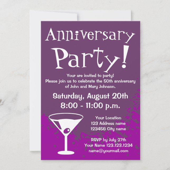 Cartes d'invitation pour fête d'anniversaire | Inv (Devant)