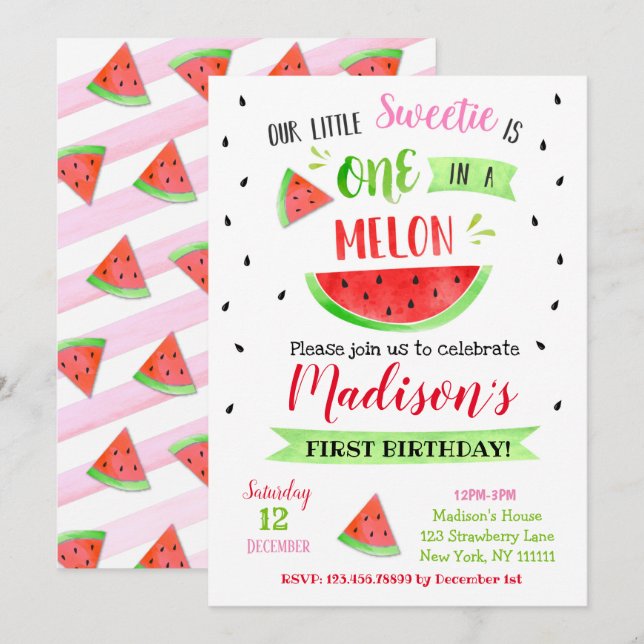 Cartes d'invitation pour fête d'anniversaire thème (Devant / Derrière)