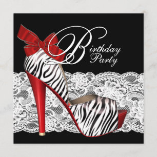Cartes d'invitation pour fête d'anniversaire Zèbre