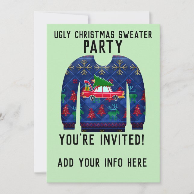CARTES D'INVITATION POUR FÊTE DE NOËL AUGLY SWEATE (Devant)
