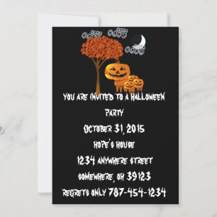 Cartes d'invitation pour fête d'Halloween avec têt