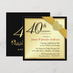 Cartes d'invitation pour fête du 40e anniversaire 