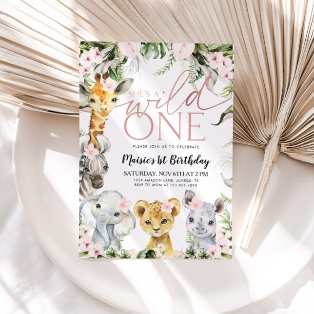 Cartes d'invitation pour fille pour 1er anniversai (Créateur téléchargé)