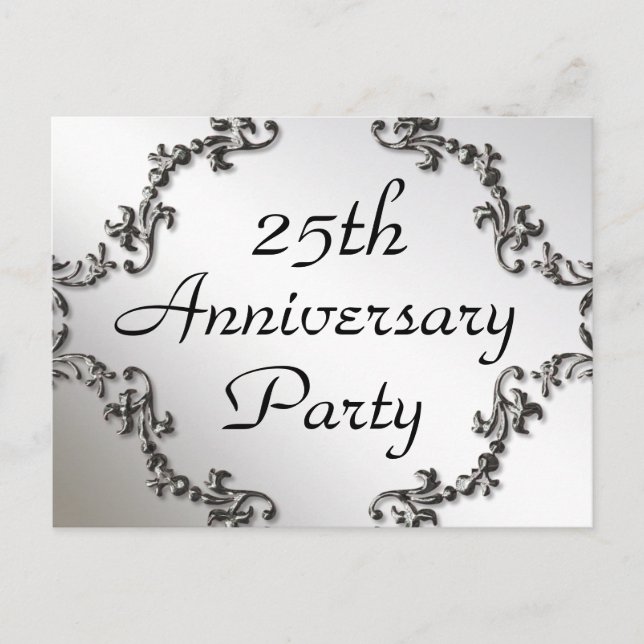 Cartes d'invitation pour la 25e fête d'anniversair (Devant)