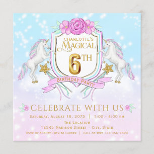 Cartes d'invitation pour la 6ème fête d'anniversai