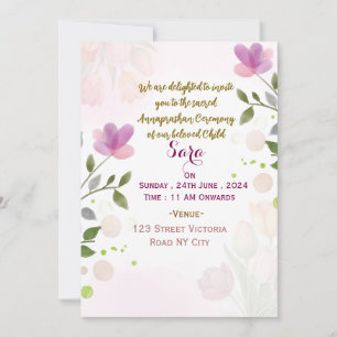 Cartes d'invitation pour la cérémonie Annaprashan