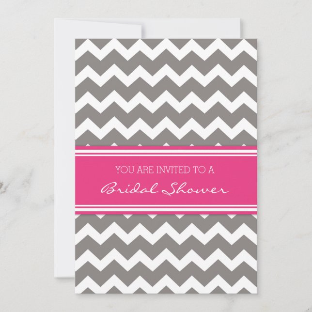Cartes d'invitation pour la douche nuptiale Gray P (Devant)