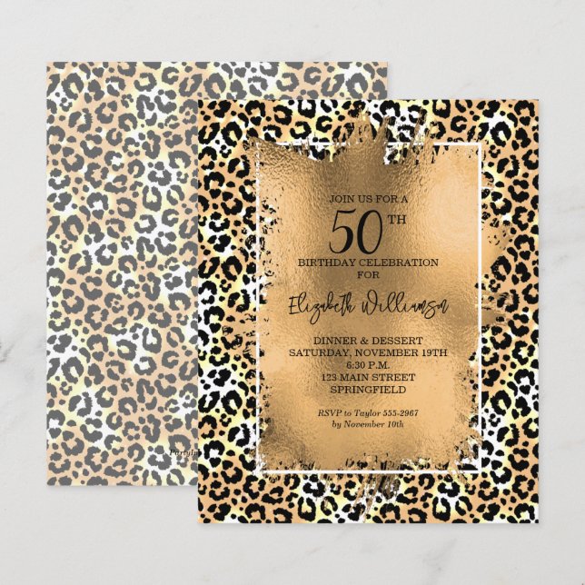 Cartes d'invitation pour la fête d'anniversaire de (Devant / Derrière)