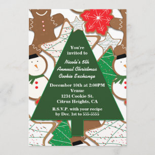 Cartes d'invitation pour la fête de Noël Cookies &