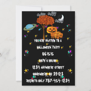 Cartes d'invitation pour la fête d'Halloween à têt