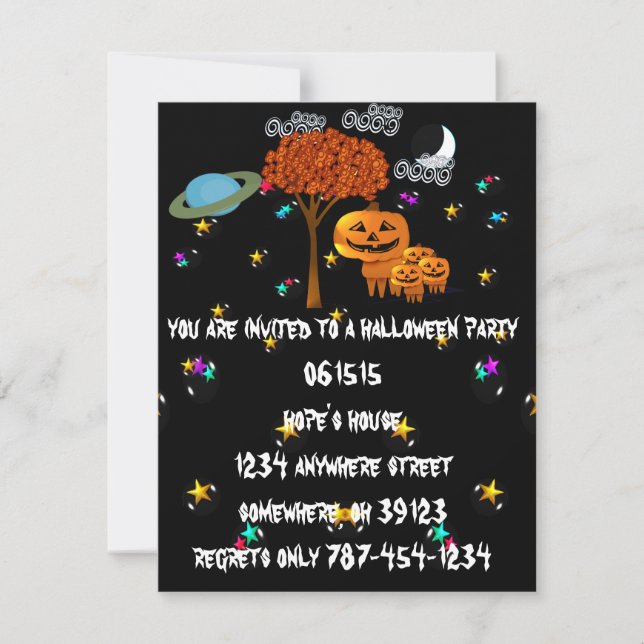 Cartes d'invitation pour la fête d'Halloween avec  (Devant)