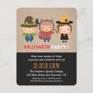 Cartes d'invitation pour la fête d'Halloween des e