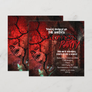 Cartes d'invitation pour la fête d'Halloween Zombi