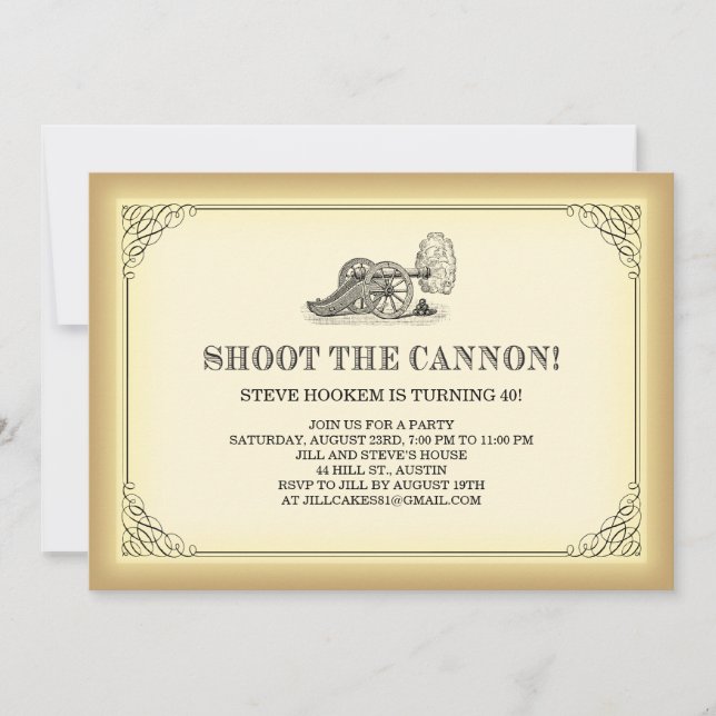 Cartes d'invitation pour la fête Tirez sur le Cano (Devant)