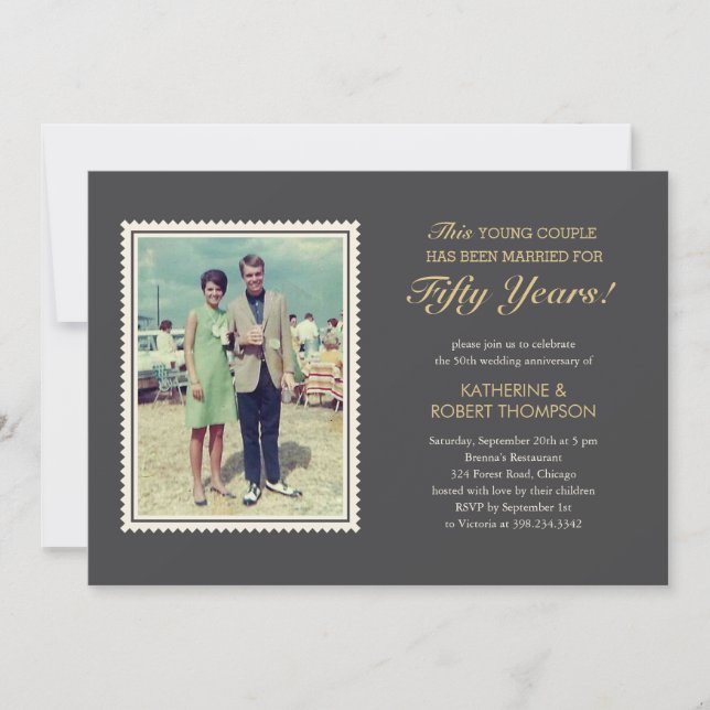 Cartes d'invitation pour l'anniversaire de mariage (Devant)