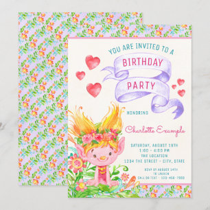 Cartes d'invitation pour l'anniversaire de Troll